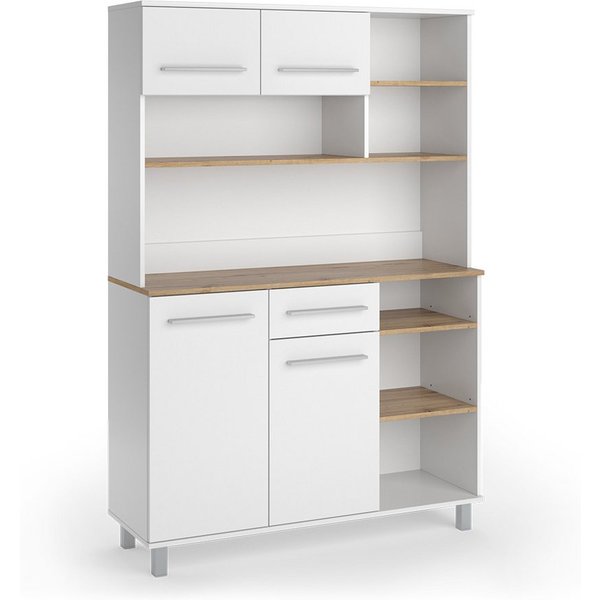 Vicco Küchenbuffet Pure, Weiß/Artisan-Eiche, 120.2 x 177 cm (1-St)
