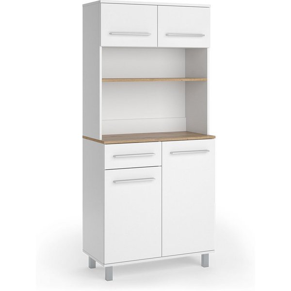 Vicco Küchenbuffet Pure, Weiß/Artisan-Eiche, 80.2 x 177 cm (1-St)