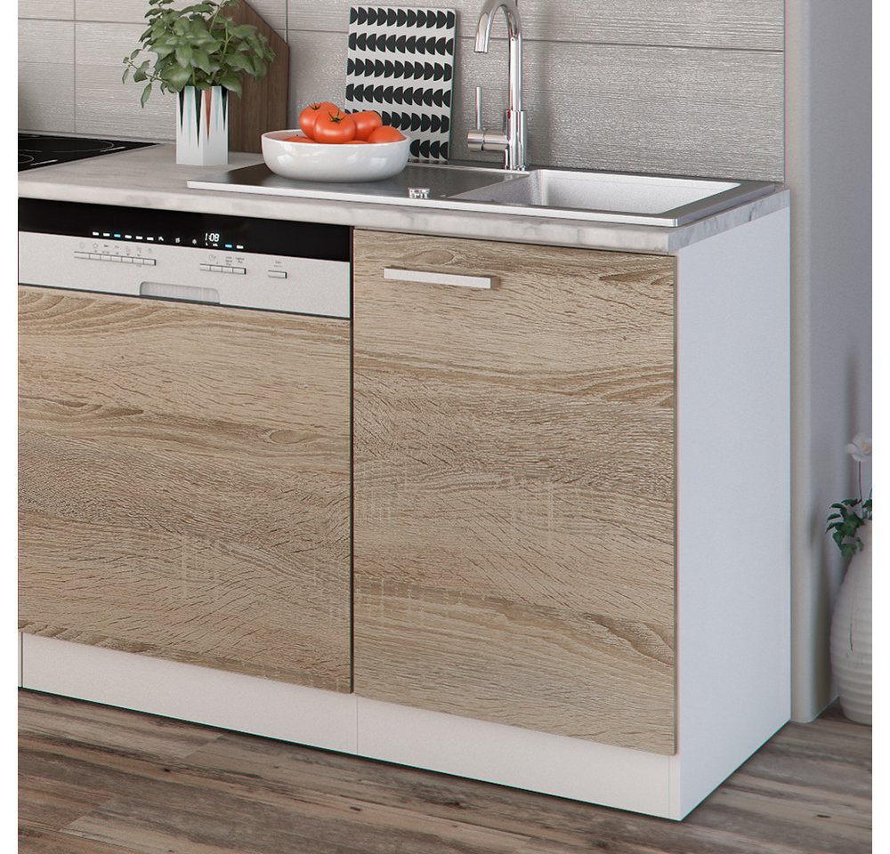 Vicco Küchenzeile Optima, Sonoma/Weiß, 270 cm ohne Arbeitsplatte – Bild 5 von 5