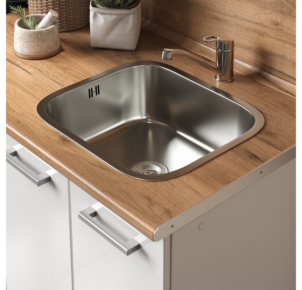 Vicco Küchenzeile R-Line, Weiß Hochglanz/Weiß/Weiß, 160 cm mit Herdumbauschrank oh... – Bild 4 von 5