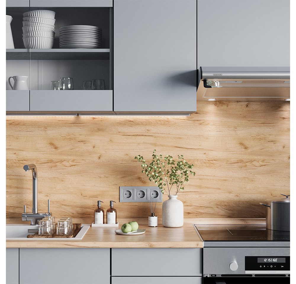 Vicco Küchenzeile R-Line, Grau/Goldkraft Eiche, 240 cm, AP Eiche – Bild 5 von 5