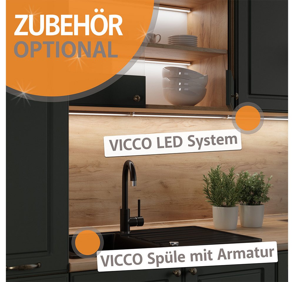Vicco Küchenzeile R-Line, Weiß Hochglanz/Anthrazit, Ohne Arbeitsplatten – Bild 3 von 5