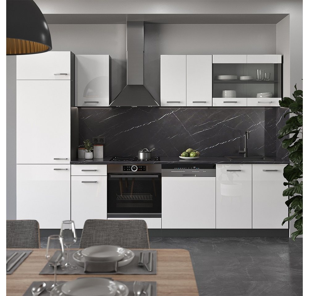Vicco Küchenzeile R-Line, Weiß Hochglanz/Anthrazit, Ohne Arbeitsplatten – Bild 5 von 5