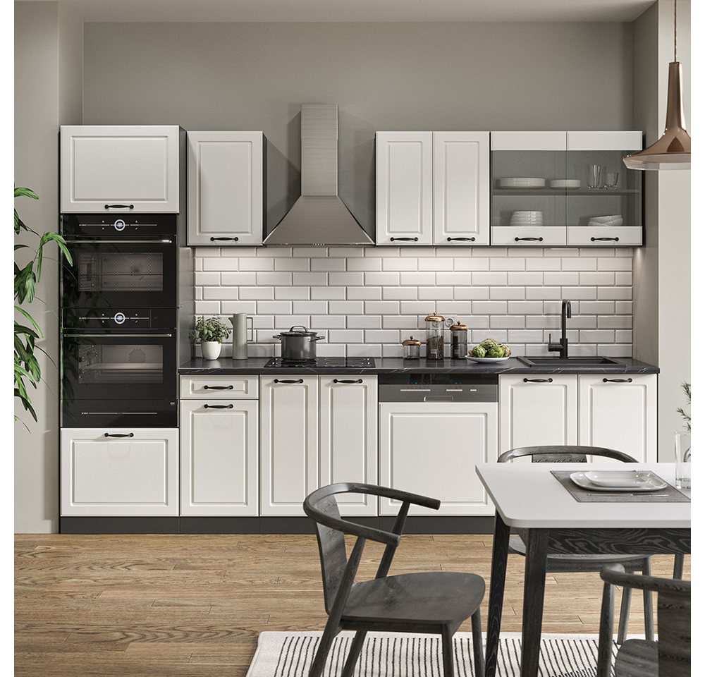 Vicco Küchenzeile R-Line, Weiß Landhaus/Anthrazit, Ohne Arbeitsplatten – Bild 5 von 5