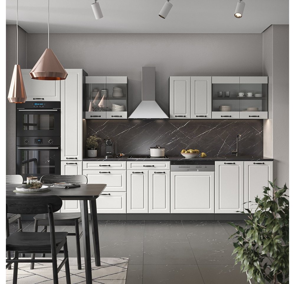 Vicco Küchenzeile R-Line, Weiß Landhaus/Anthrazit, Ohne Arbeitsplatten – Bild 5 von 5