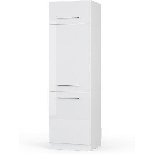 Vicco Kühlumbauschrank Fame-Line, Weiß Hochglanz/Weiß, 60 cm (1-St)