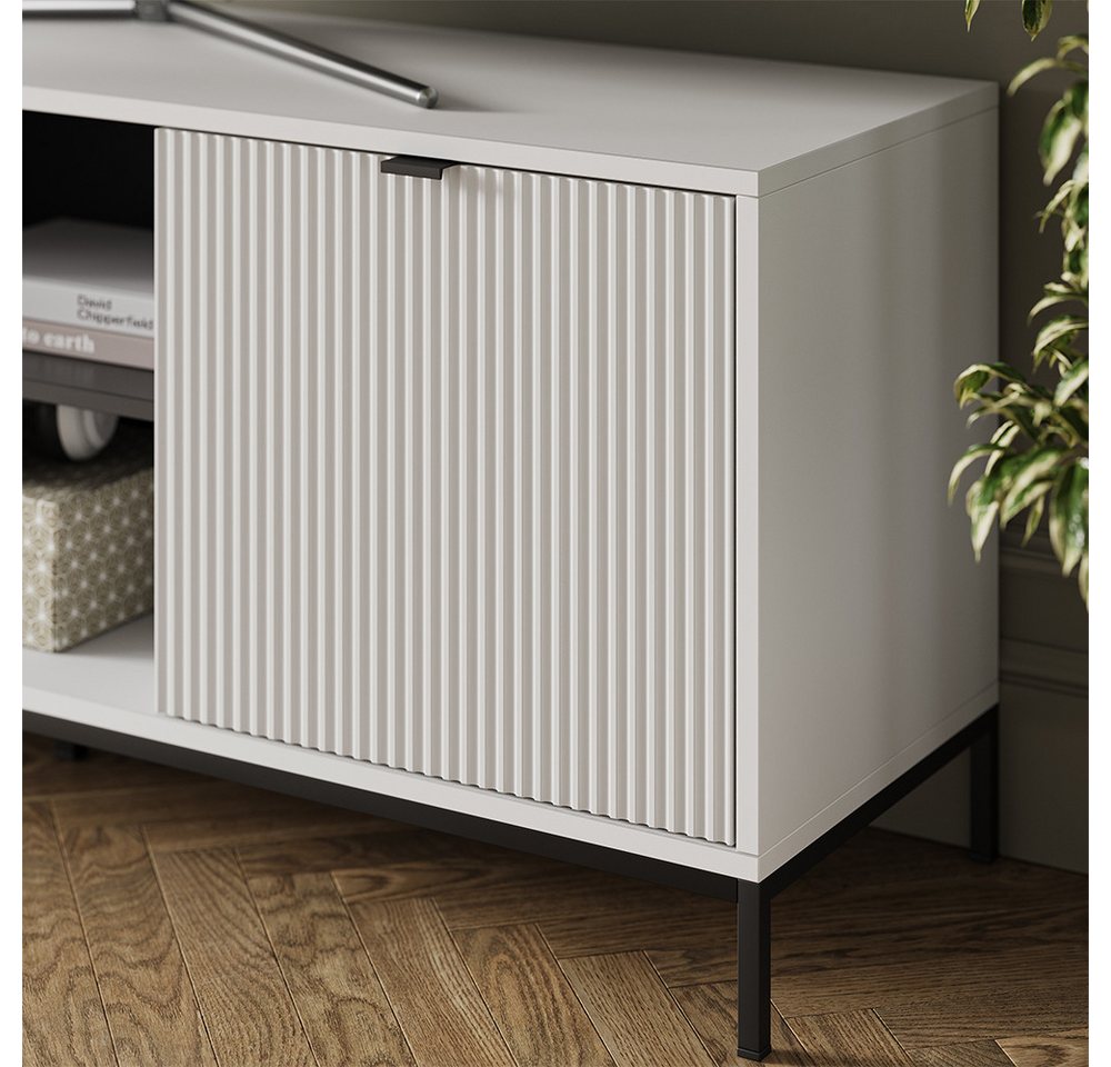 Vicco Lowboard Eliza, Weiß, 150 x 60 cm mit 2 Türen (1 St) – Bild 4 von 5