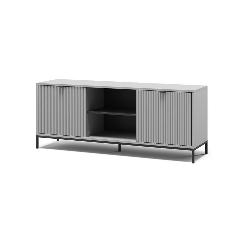 Vicco Lowboard Eliza, Grau/Grau, 150 x 60 cm mit 2 Türen (1 St) – Bild 2 von 5