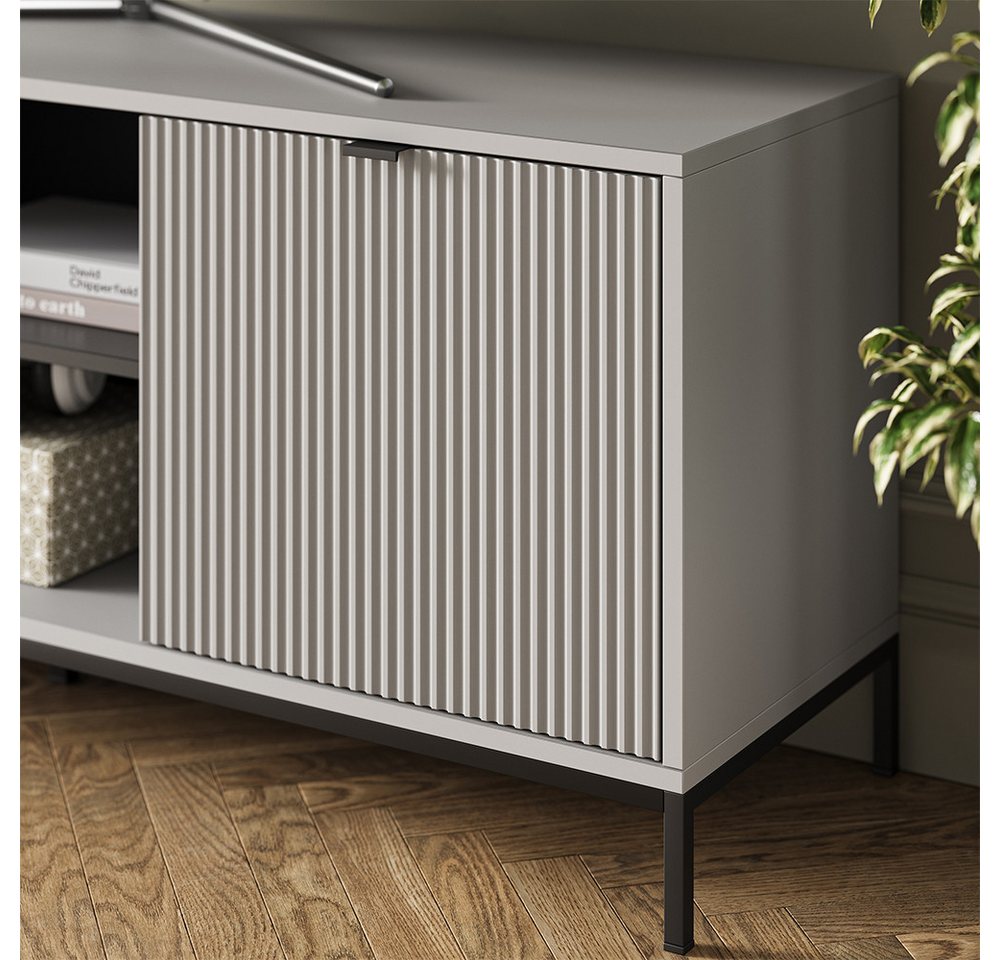 Vicco Lowboard Eliza, Grau/Grau, 150 x 60 cm mit 2 Türen (1 St) – Bild 4 von 5