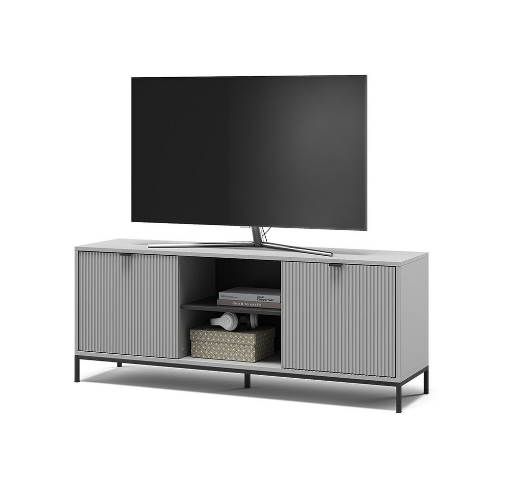 Vicco Lowboard Eliza, Grau/Grau, 150 x 60 cm mit 2 Türen (1 St) – Bild 5 von 5