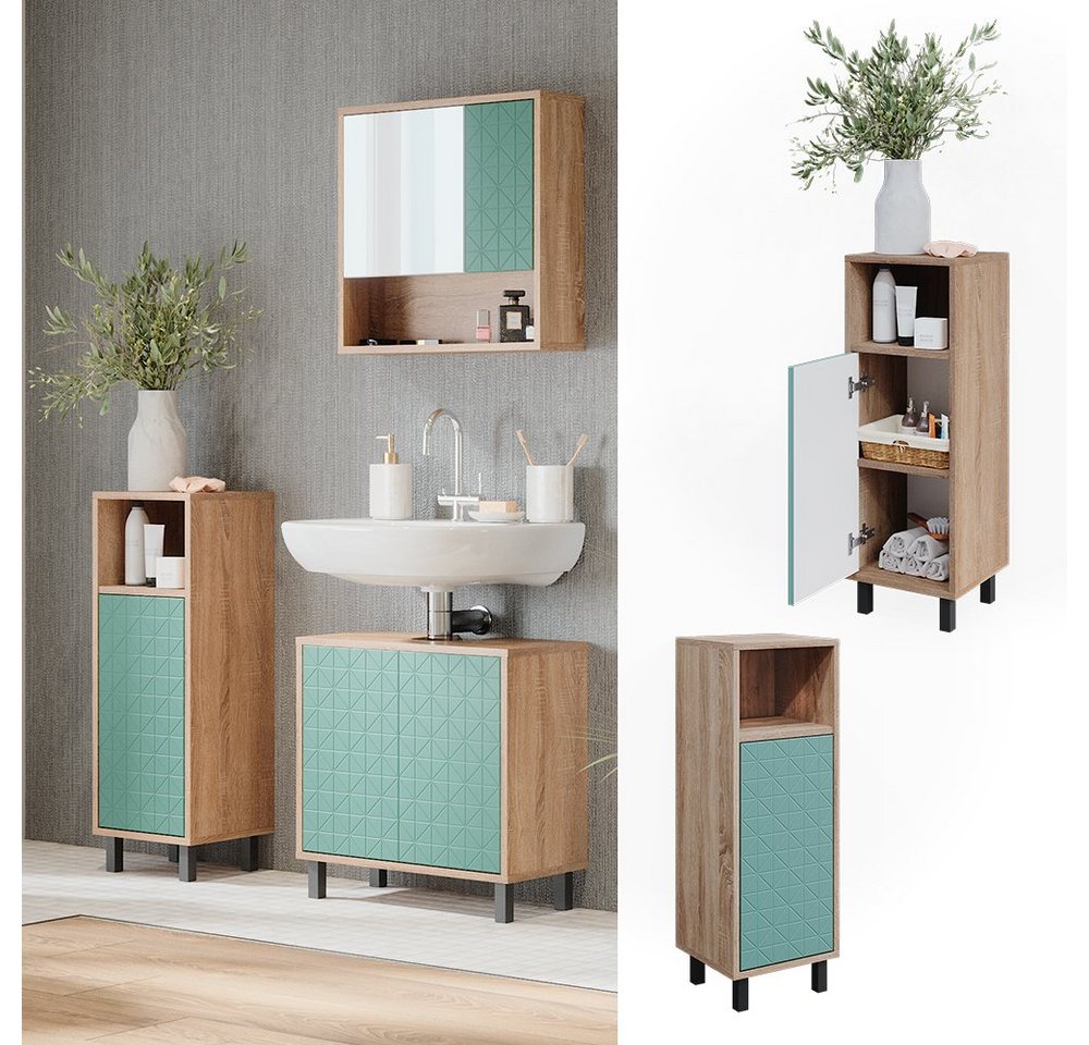Vicco Midischrank Agasta, Mintgrün/Sonoma, 30 x 87.2 cm (1-St) – Bild 2 von 5