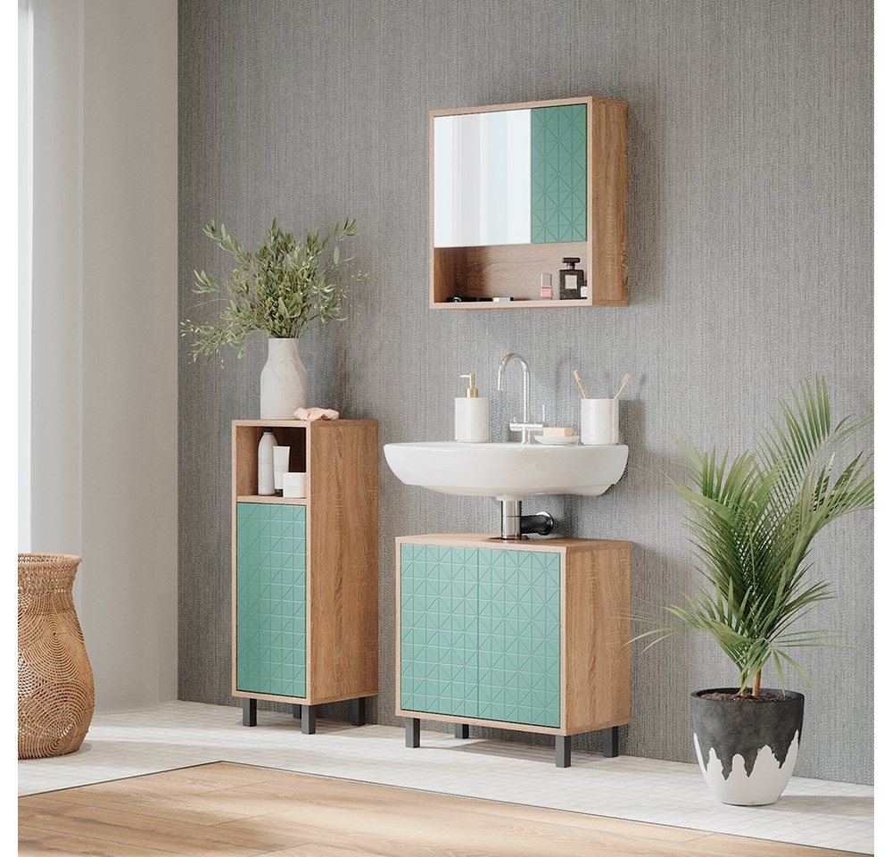 Vicco Midischrank Agasta, Mintgrün/Sonoma, 30 x 87.2 cm (1-St) – Bild 4 von 5