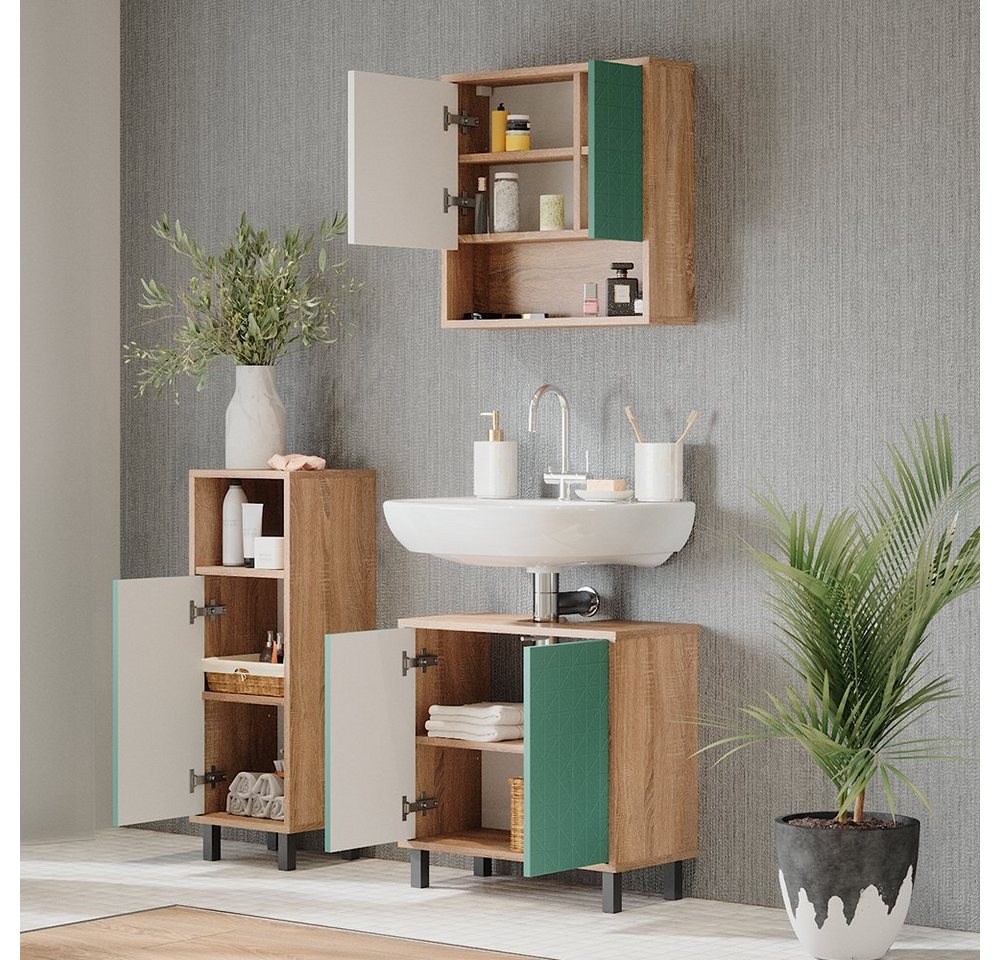 Vicco Midischrank Agasta, Mintgrün/Sonoma, 30 x 87.2 cm (1-St) – Bild 5 von 5