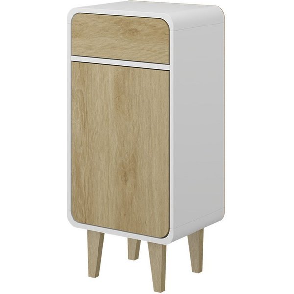Vicco Midischrank Arla, Weiß/Eiche, 40 x 81 cm (1-St)