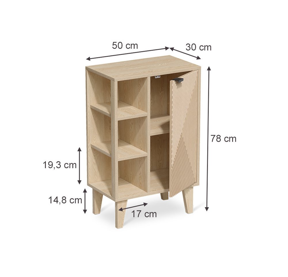 Vicco Midischrank Arven, Eiche, 50 x 78 cm – Bild 2 von 5