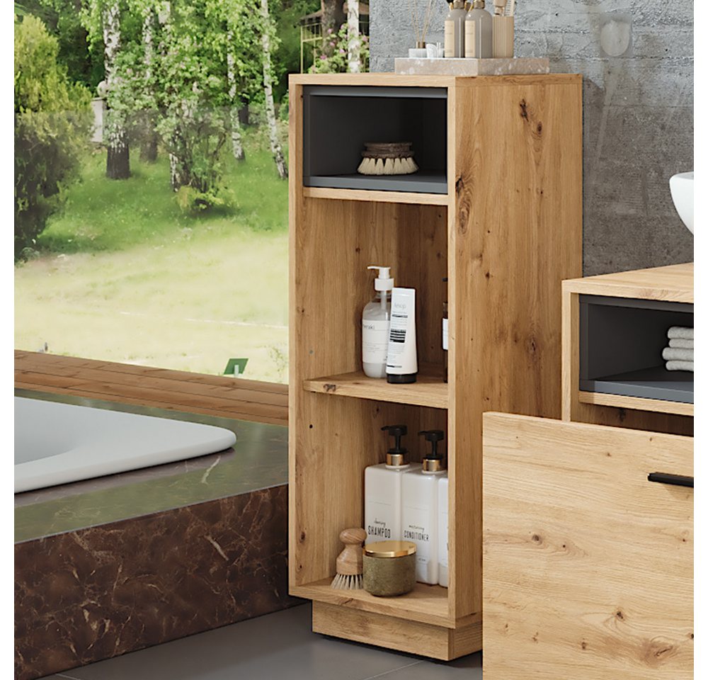 Vicco Midischrank Beatrice, Artisan Eiche/Anthrazit, 38 x 93 cm mit 3 Fächern (1-St) – Bild 4 von 5