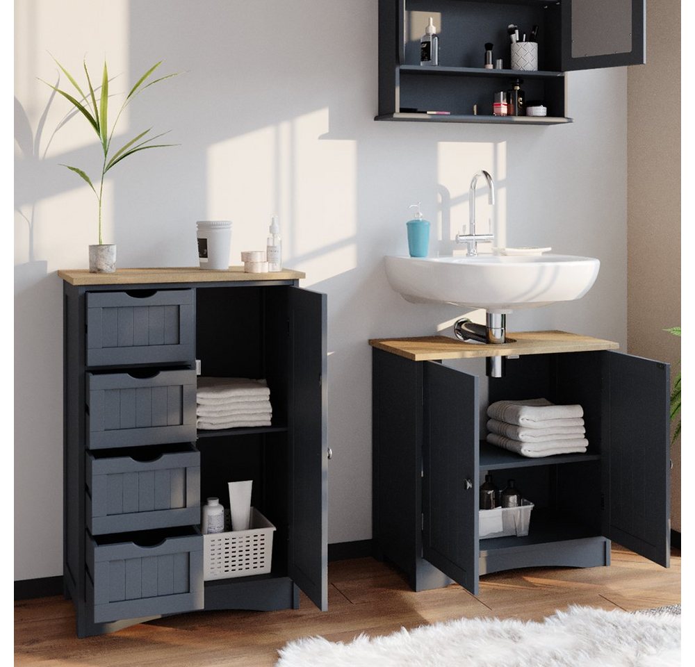Vicco Midischrank Bianco, Grau, 55 x 81 cm (1-St) – Bild 5 von 5