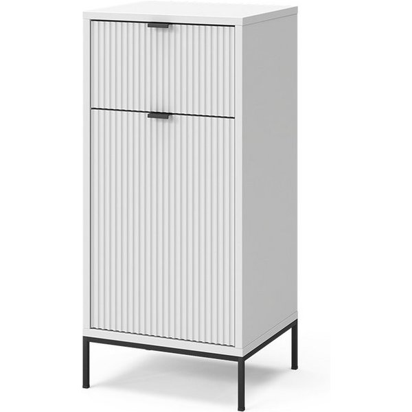 Vicco Midischrank Eliza, Weiß/Weiß, 40 x 87 cm mit Tür und Schublade (1-St)