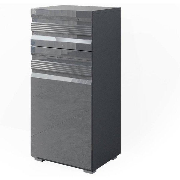 Vicco Midischrank Fredd, Anthrazit Hochglanz, 36 x 79 cm (1-St)