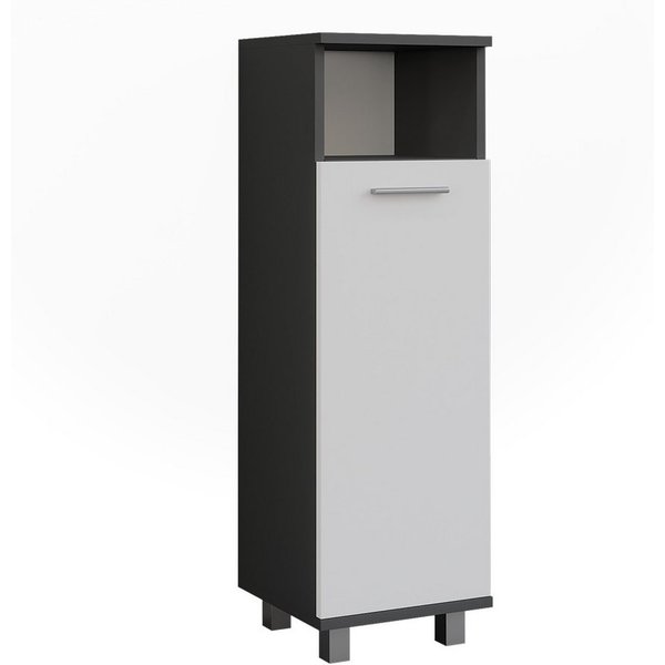 Vicco Midischrank Ilias, Anthrazit/Weiß, 30.2 x 95 cm mit Tür (1-St)