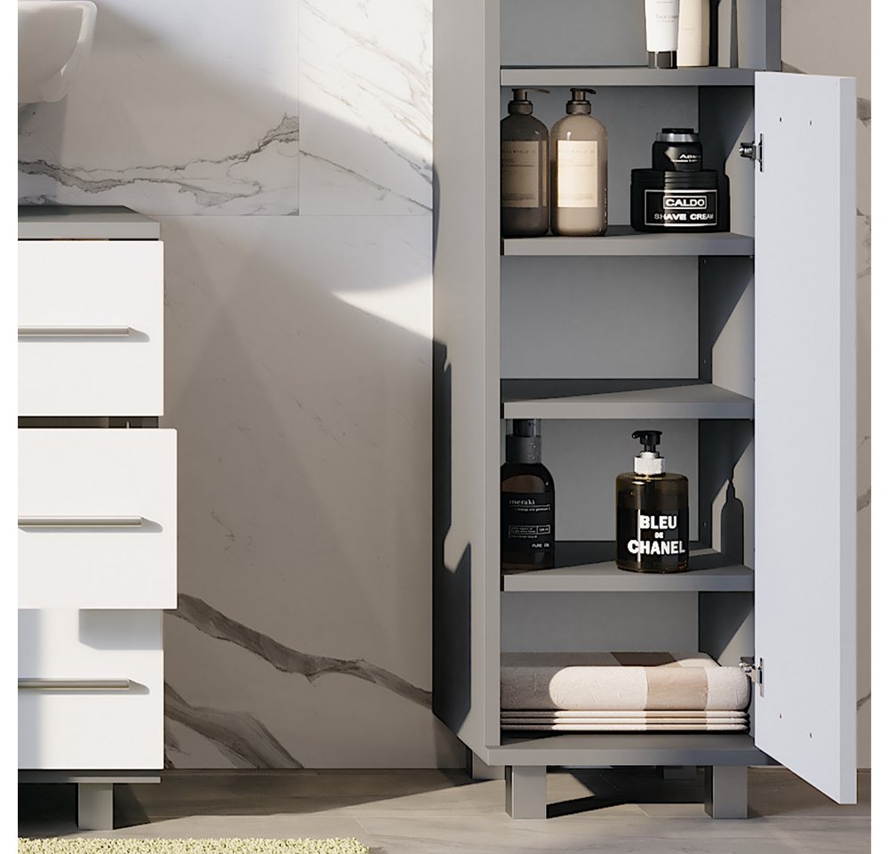 Vicco Midischrank Ilias, Anthrazit/Weiß, 30.2 x 95 cm mit Tür (1-St) – Bild 4 von 5