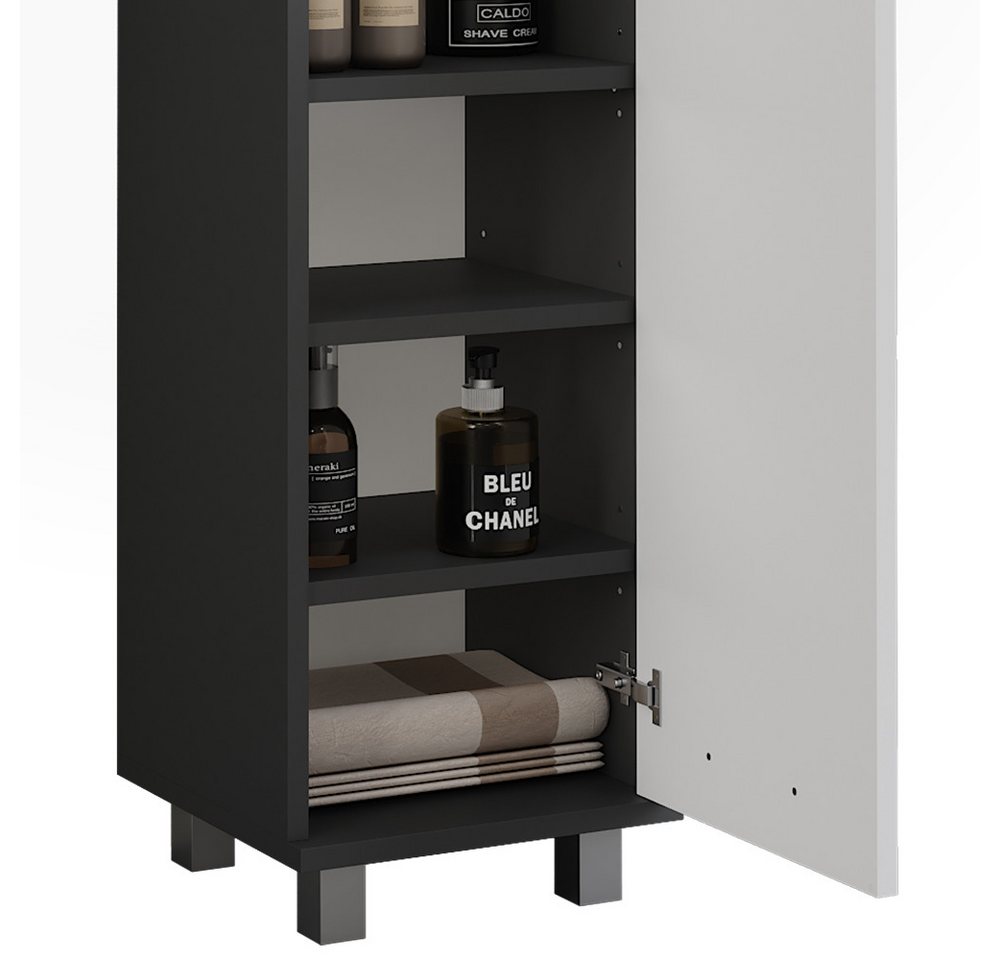 Vicco Midischrank Ilias, Anthrazit/Weiß, 30.2 x 95 cm mit Tür (1-St) – Bild 5 von 5