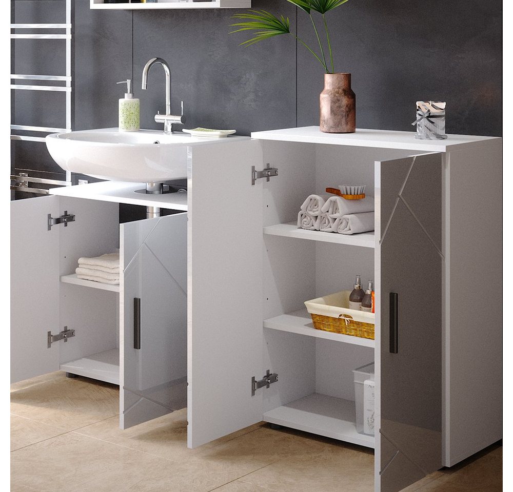 Vicco Midischrank Irma, Weiß Hochglanz/Weiß, 60 x 81 cm (1-St) – Bild 5 von 5