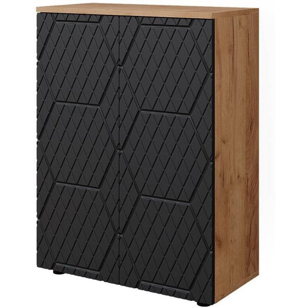 Vicco Midischrank Irma, Anthrazit mit Wabenstruktur/Anthrazit, 60 x 81 cm (1-St)
