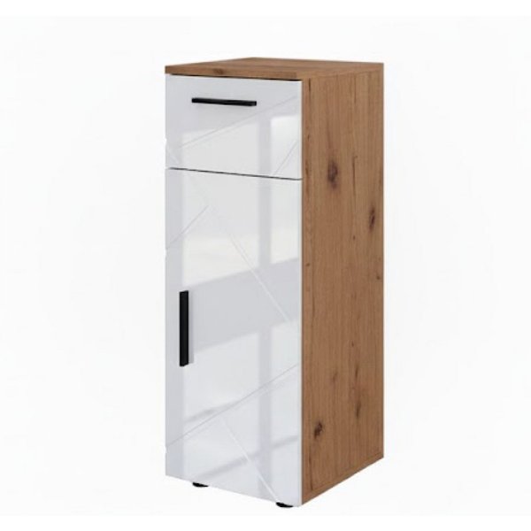 Vicco Midischrank Irma, Eiche/Weiß Hochglanz, 30 x 81 cm (1-St)