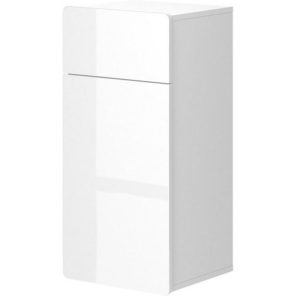 Vicco Midischrank Izan, Weiß Hochglanz, 36.6 x 76.6 cm mit Schublade und Tür (1-St)