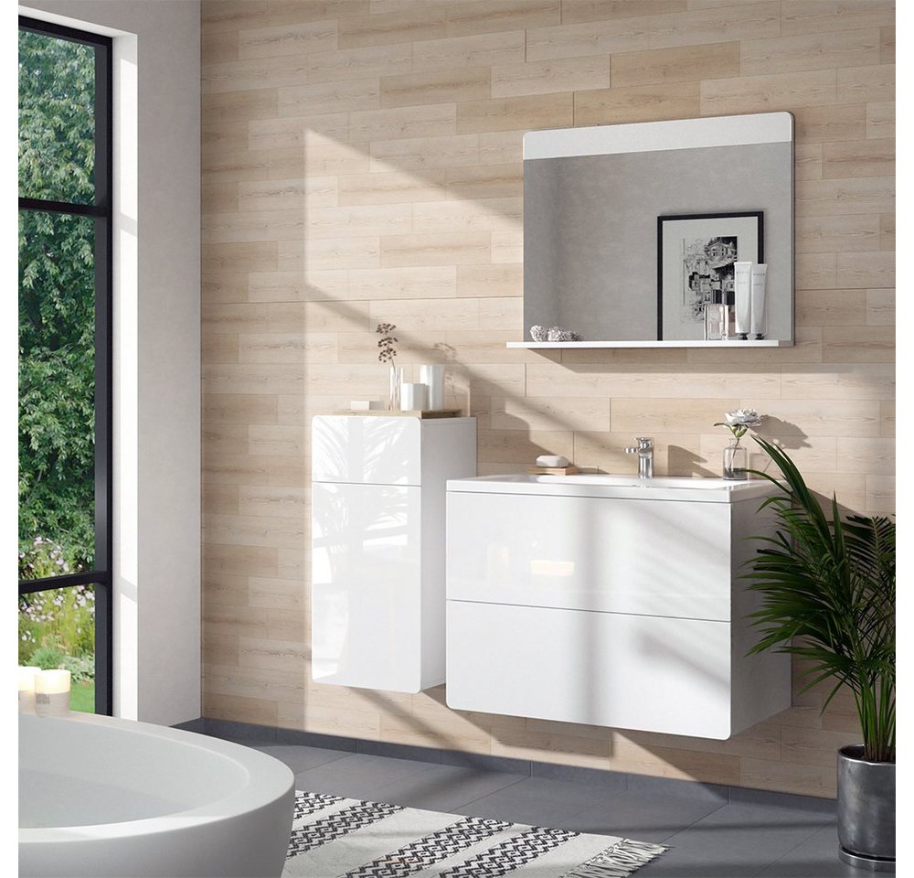 Vicco Midischrank Izan, Weiß Hochglanz, 36.6 x 76.6 cm mit Schublade und Tür (1-St) – Bild 4 von 5