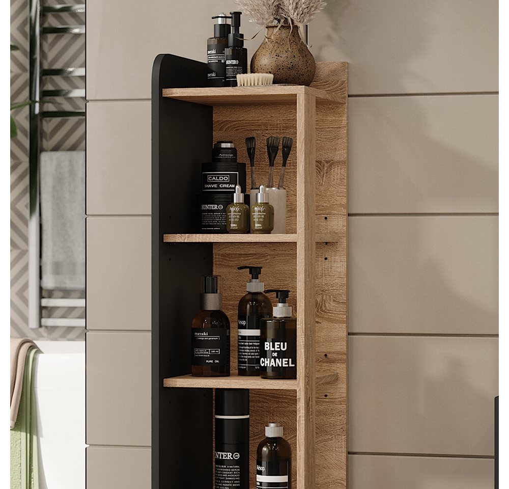 Vicco Midischrank Karen, Sonoma/Anthrazit, 30 x 128 cm mit 4 Fächern (1-St) – Bild 4 von 5