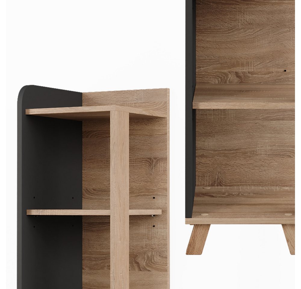 Vicco Midischrank Karen, Sonoma/Anthrazit, 30 x 128 cm mit 4 Fächern (1-St) – Bild 5 von 5
