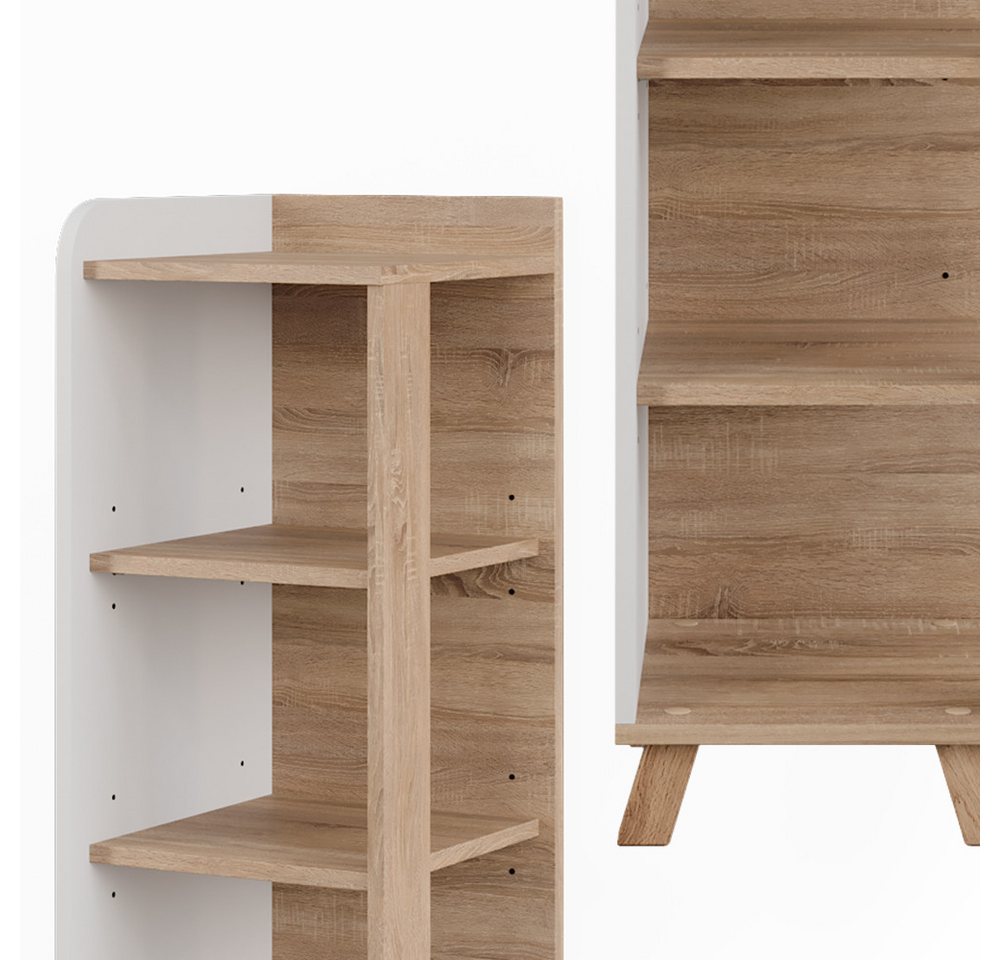 Vicco Midischrank Karen, Sonoma/Weiß, 30 x 90 cm mit 4 Ablagen (1-St) – Bild 5 von 5