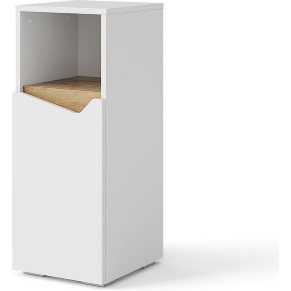 Vicco Midischrank Marelle, Weiß/Artisan-Eiche, 30 x 74.5 cm mit Tür und offenem Fach (1-St)