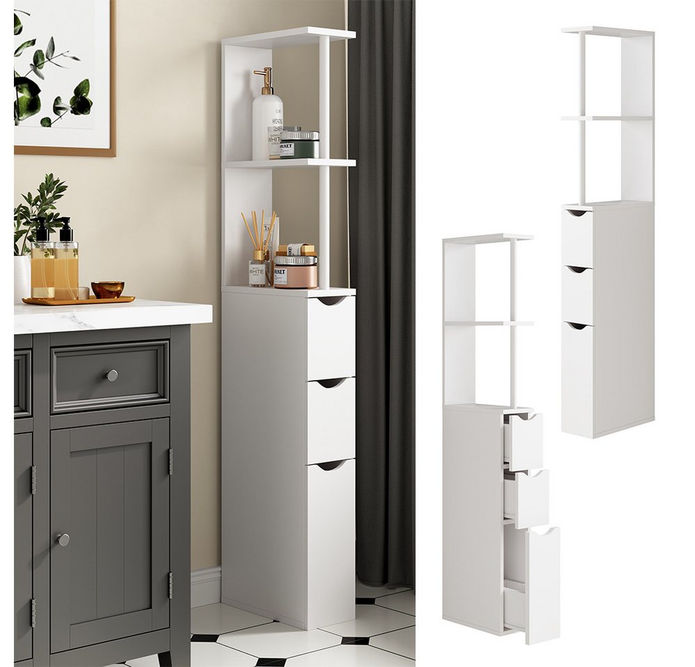 Vicco Midischrank Vera, Weiß, 137 x 15 cm mit 3 Schubladen (1-St) – Bild 2 von 5