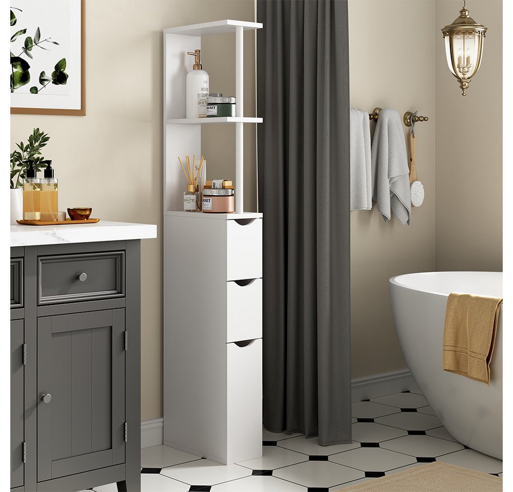 Vicco Midischrank Vera, Weiß, 137 x 15 cm mit 3 Schubladen (1-St) – Bild 4 von 5