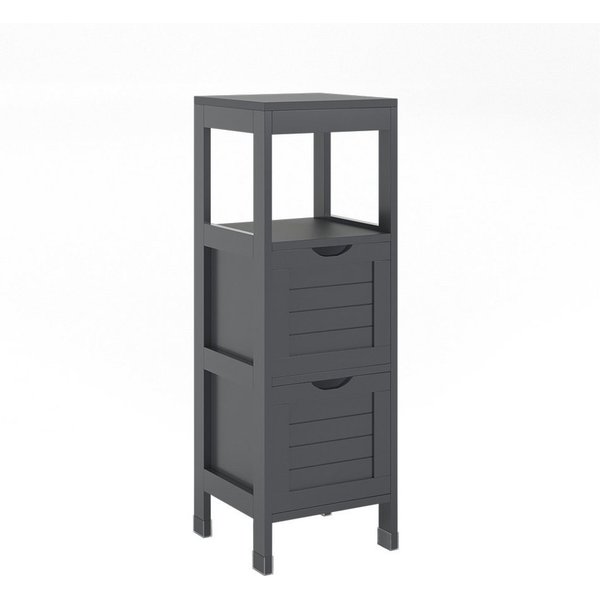 Vicco Midischrank Vilda, Grau, 30 x 89 cm mit 2 Schubkästen (1-St)