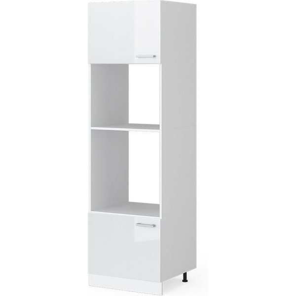 Vicco Mikrowellenumbauschrank R-Line, Weiß Hochglanz/Weiß, 60 cm (1-St)