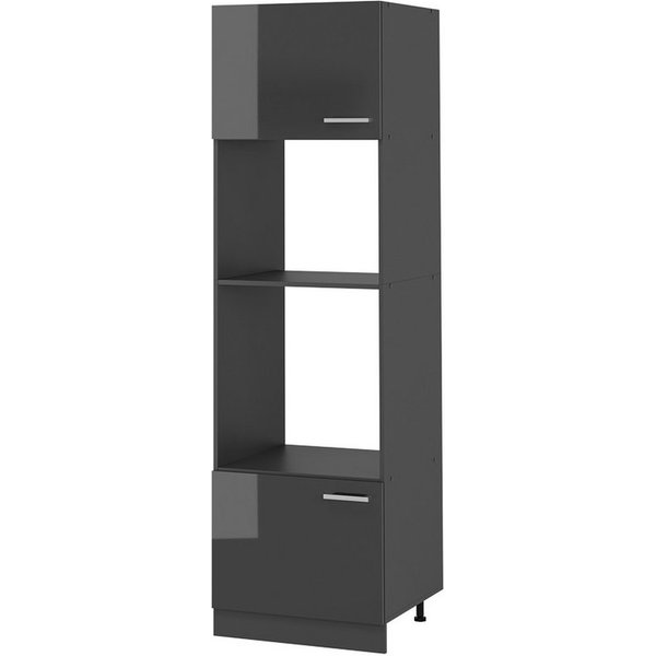 Vicco Mikrowellenumbauschrank R-Line, Anthrazit Hochglanz/Anthrazit, 60 cm (1-St)