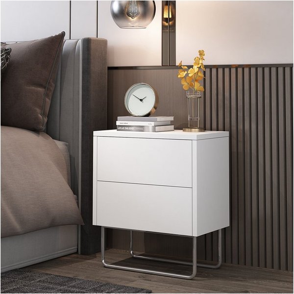 Vicco Nachtschrank Calvin, Weiß, 45 x 50 cm (1-St)
