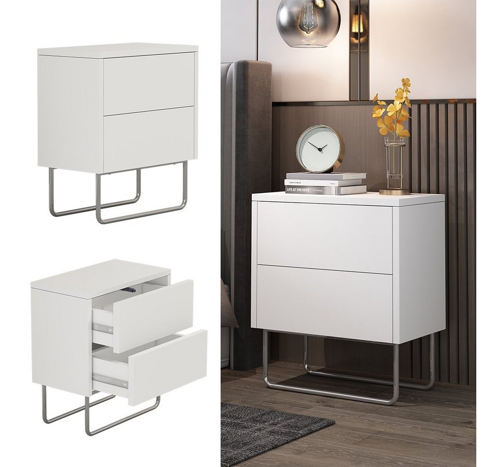 Vicco Nachtschrank Calvin, Weiß, 45 x 50 cm (1-St) – Bild 3 von 5