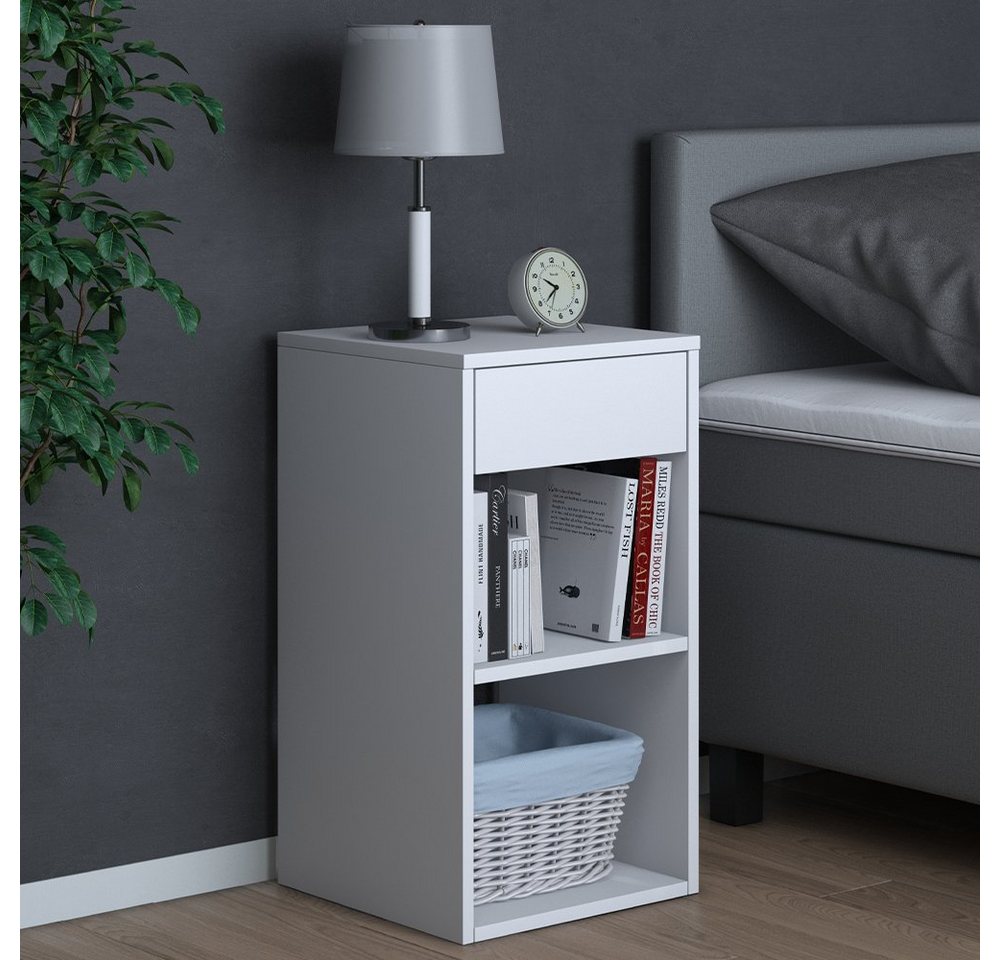 Vicco Nachtschrank Dany, Weiß, 35 x 65 cm (1-St) – Bild 5 von 5