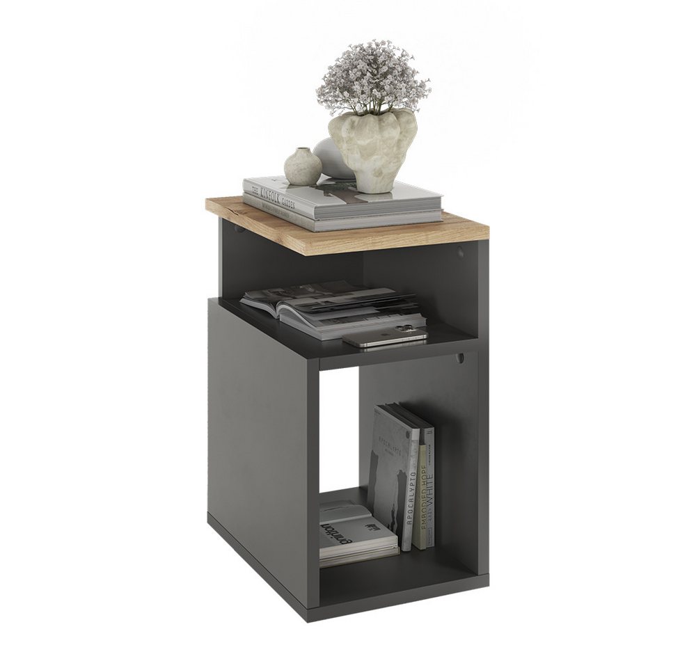 Vicco Nachtschrank Elios, Anthrazit/Goldkraft Eiche, 25 x 65.3 cm (1-St) – Bild 5 von 5