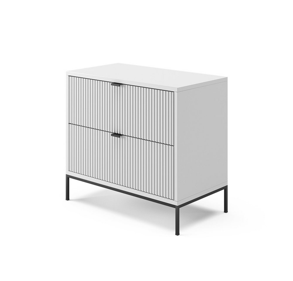 Vicco Nachtschrank Eliza, Weiß, 66 x 60 cm mit 2 Schubladen (1-St) – Bild 2 von 5