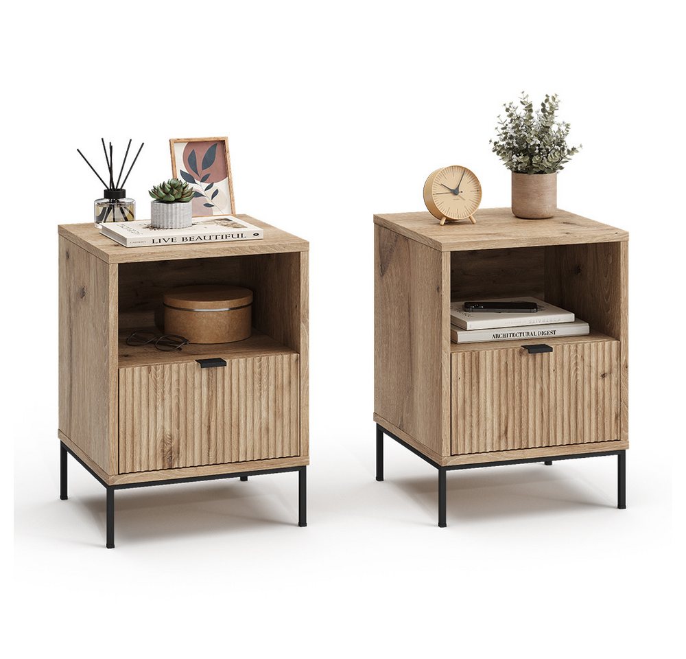 Vicco Nachtschrank Eliza, Viking Oak, 2er Set (2-St) – Bild 5 von 5