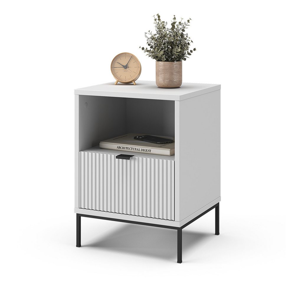 Vicco Nachtschrank Eliza, Weiß, 40 x 55 cm mit 1 Schublade (1-St) – Bild 5 von 5