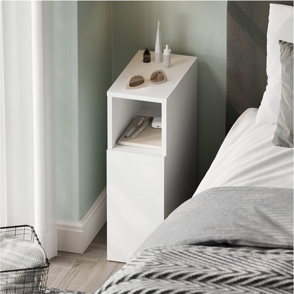 Vicco Nachtschrank Enton, Weiß, 20 x 59.5 cm mit 1 Tür (1-St)