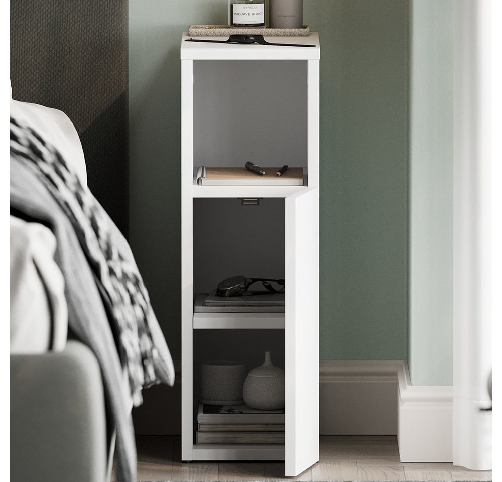 Vicco Nachtschrank Enton, Weiß, 20 x 59.5 cm mit 1 Tür (1-St) – Bild 4 von 5