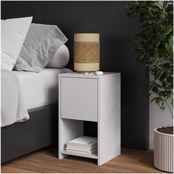 Vicco Nachtschrank Evo, Weiß, 30 x 55 cm mit Schublade (1-St)